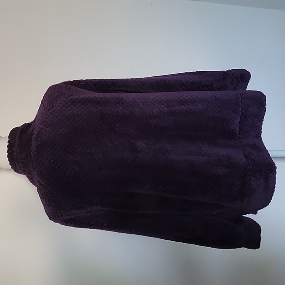 Faux Fur Deep Purple Pullover Kangaroo pockets Size Large - Picture 5 of 14